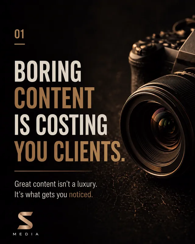 Carousel cover: BORING CONTENT IS COSTING YOU CLIENTS. Great content isn’t a luxury. It’s what gets you noticed.