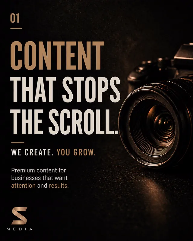 Carousel cover: CONTENT THAT STOPS THE SCROLL. We create. You grow.