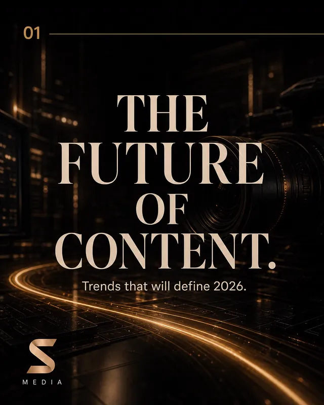 Carousel cover: THE FUTURE OF CONTENT. Trends that will define 2026.